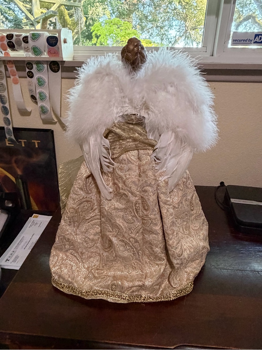 Vintage Angel Christmas Tree Topper Gold 20 Inches Tall - Picture 7 of 11
